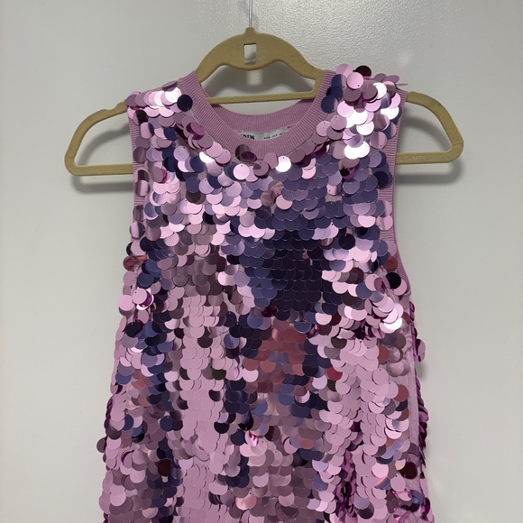 Zara Purple Sequin Mini Dress - Picture 3 of 6